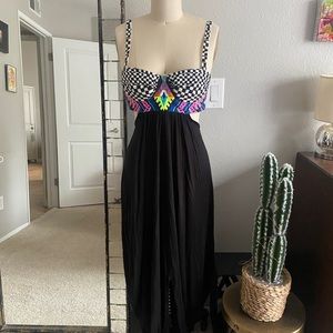 Mara Hoffman Swim Cutout Geometric Bustier Maxi Dress - M